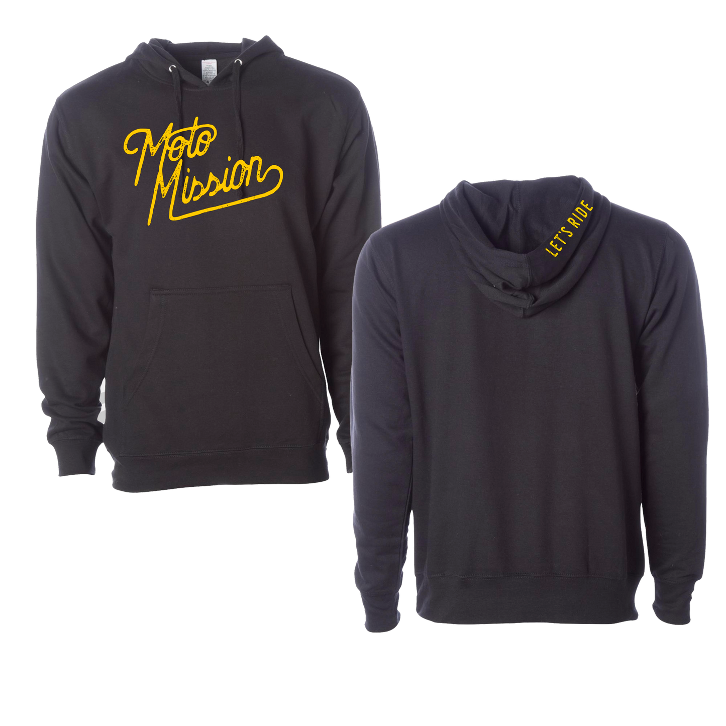 Black and Gold Moto Mission Hoodie