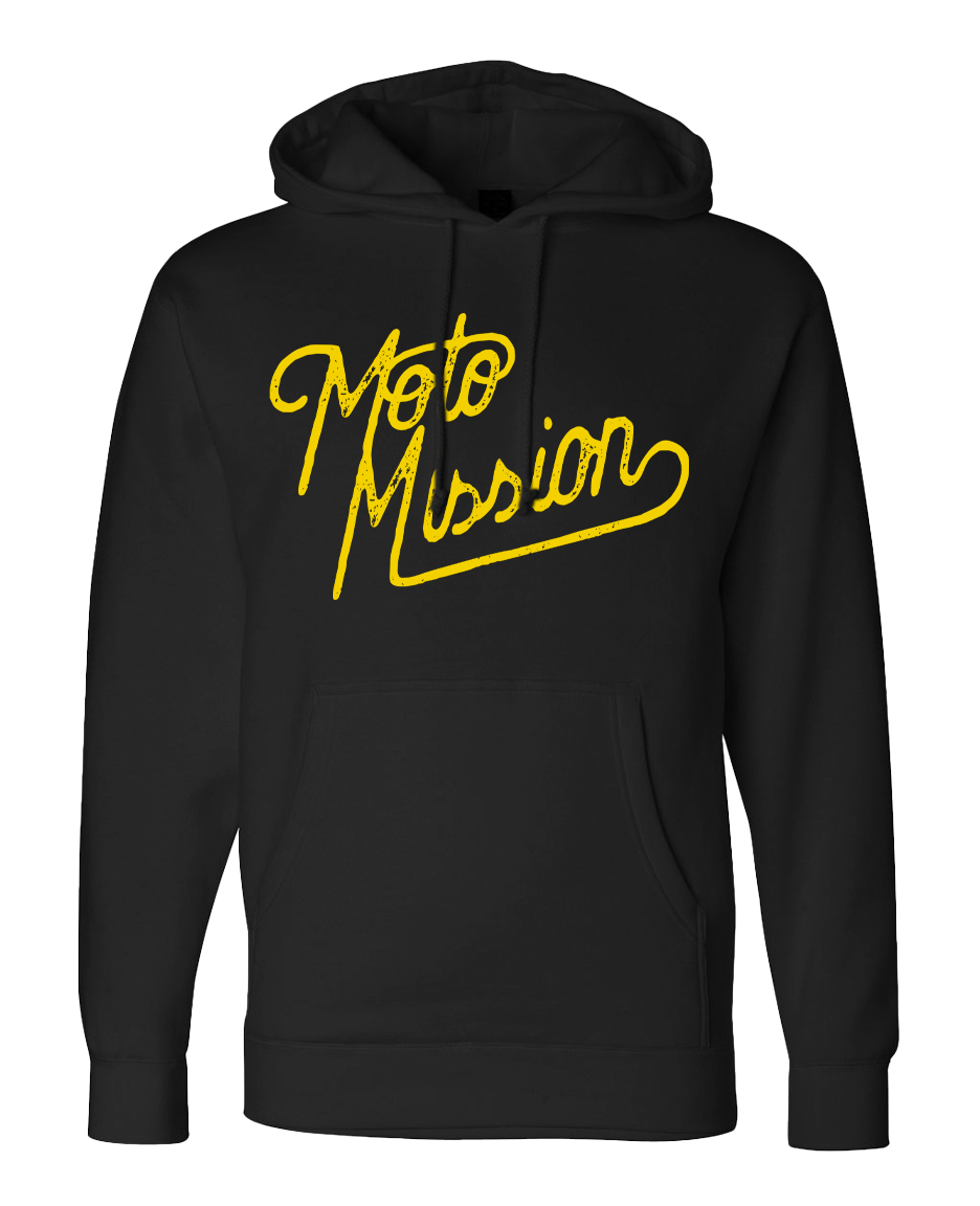 Black and Gold Moto Mission Hoodie
