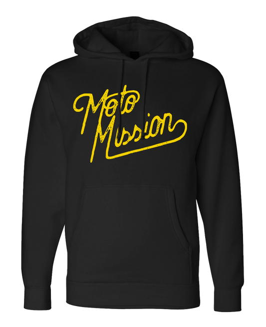 Black and Gold Moto Mission Hoodie